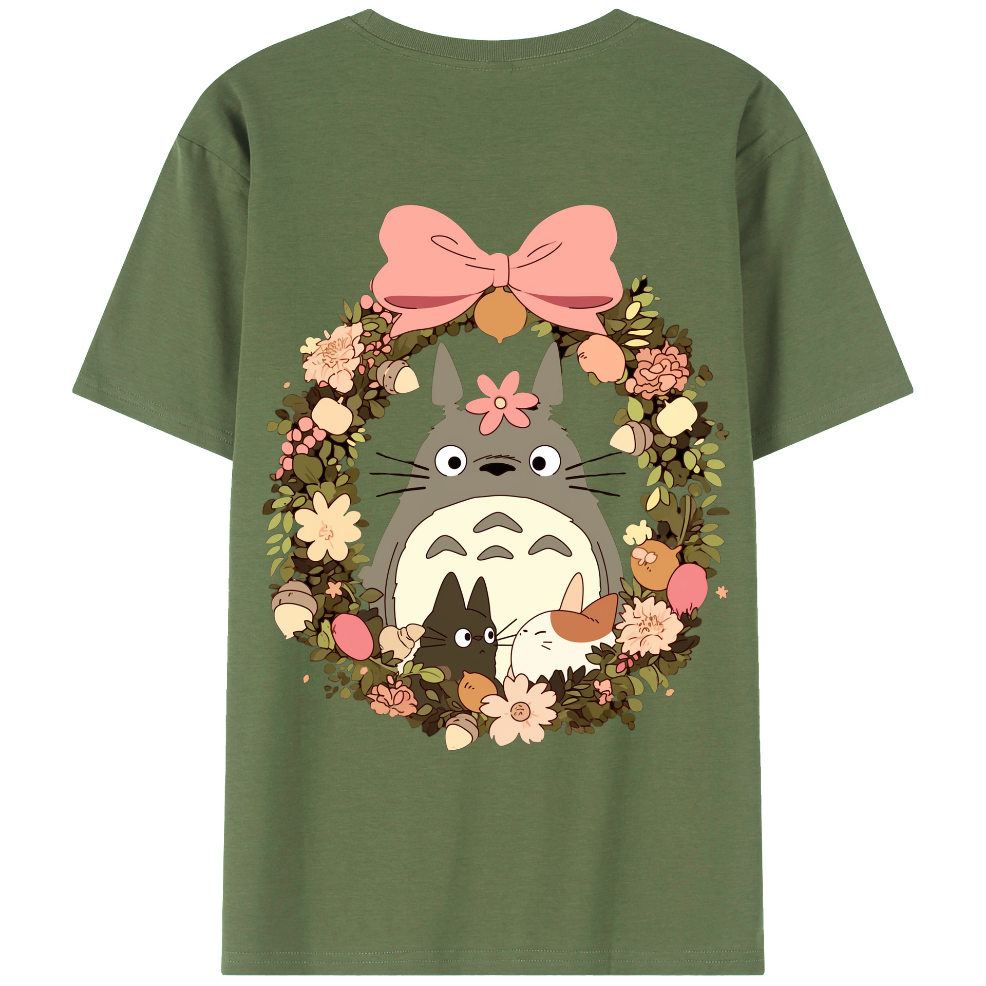 （画像用） となりのトトロ 草壁メイ 草壁サツキ My Neighbor Totoro Satsuki Kusakabe Mei Kusakabe 綿100％ メンズ半袖Tシャツ（バックプリント） 通気性